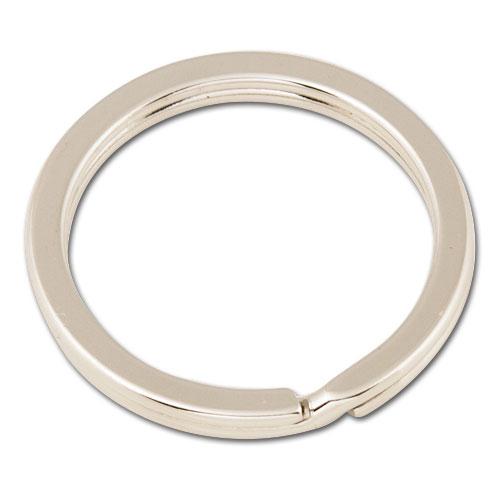 Flat Key Ring 1-1/4" (32 mm) Nickel Free Plate 10 Pack