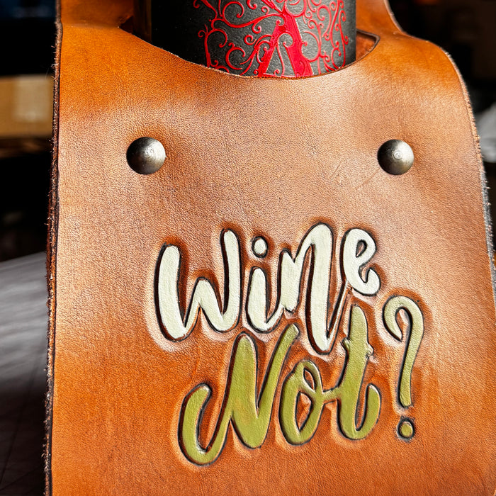 Leather Wine Carrier Kit: Craft Your Own Two-Bottle Wine Tote!