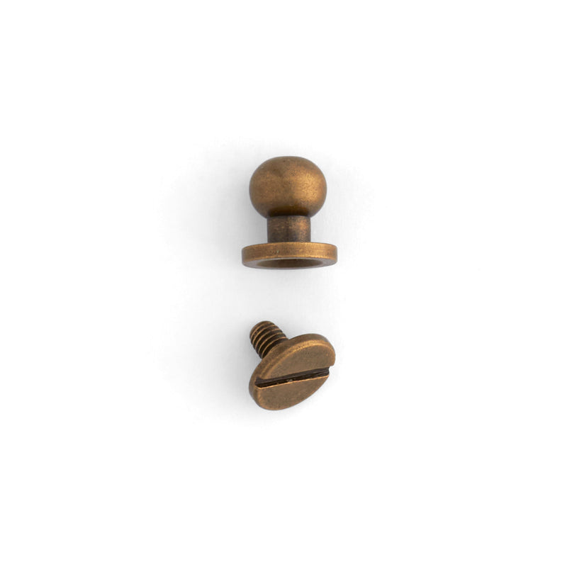 Button Stud 10 Pack Antique Brass Plate / 9/32" (7 mm)