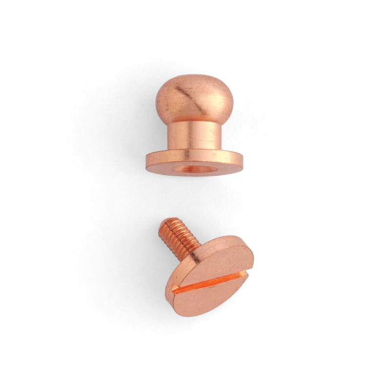 Button Stud 10 Pack Copper Plate / 3/8" (10 mm)