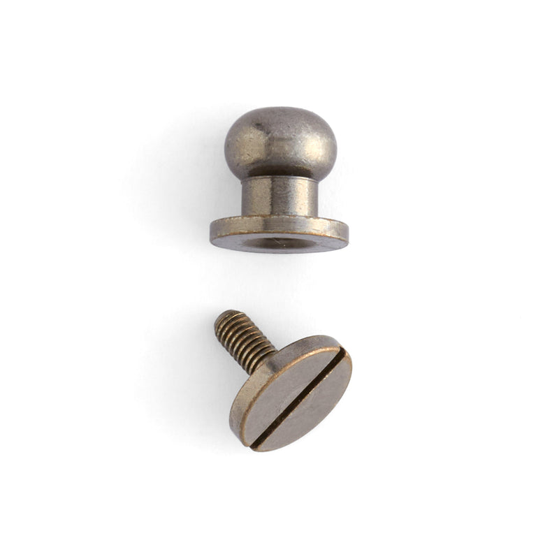 Button Stud 10 Pack Antique Nickel Plate / 3/8" (10 mm)