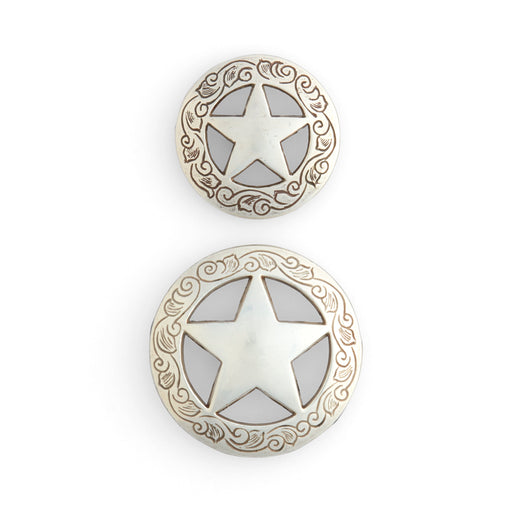 Texas Star Engraved Conchos