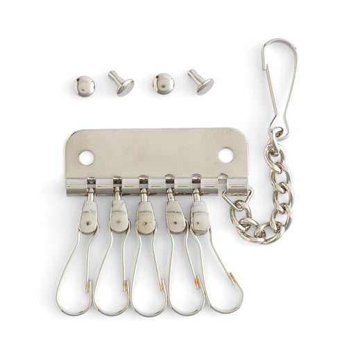 6 Hook Key Organizer Plate with Chain