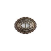 Sonora Slotted Conchos Frosted Nickel Plate - 6 Pack