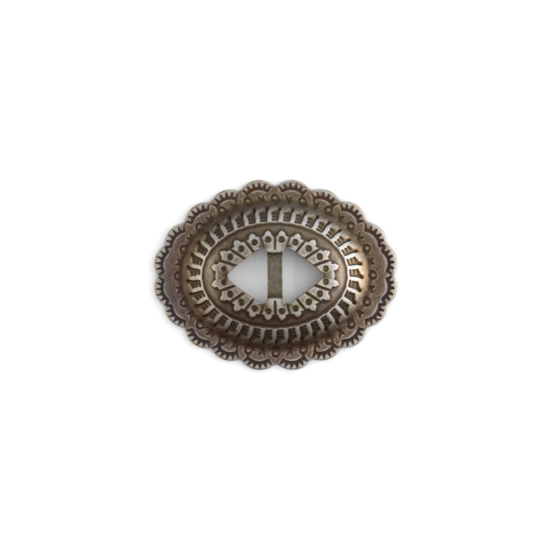 Sonora Slotted Conchos Frosted Nickel Plate - 6 Pack