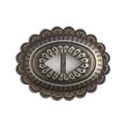 Sonora Slotted Conchos Frosted Nickel Plate - 6 Pack