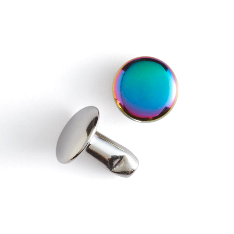 Rainbow Plate Double Cap Rivets 20 Pack