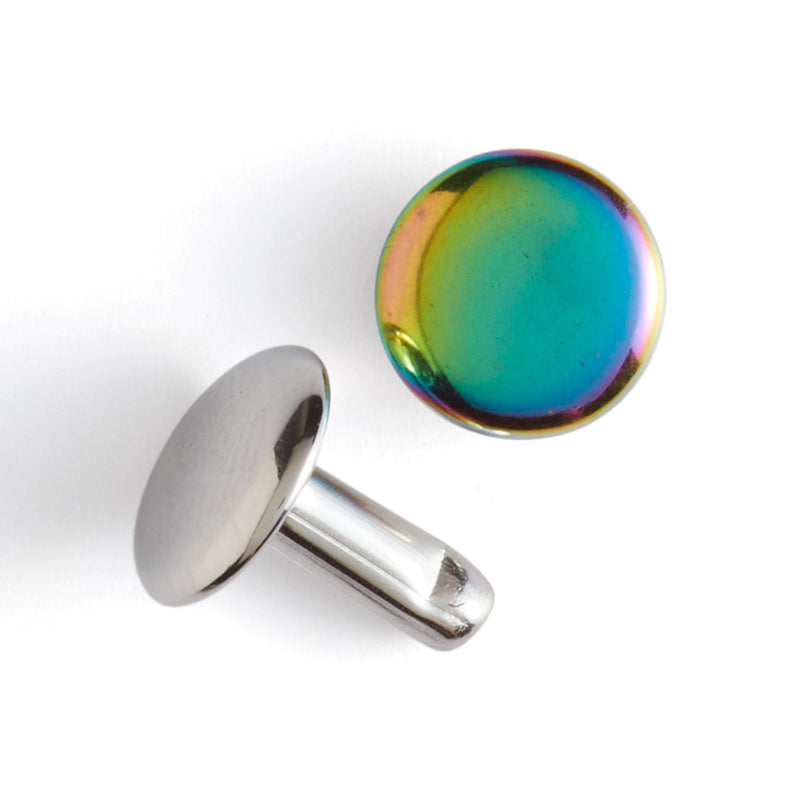 Rainbow Plate Double Cap Rivets 20 Pack