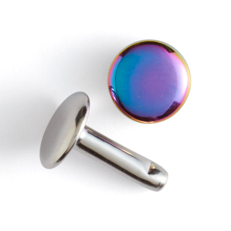 Rainbow Plate Double Cap Rivets 20 Pack