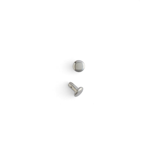 Mini Double Cap Rivets Nickel Plate 100 Pack