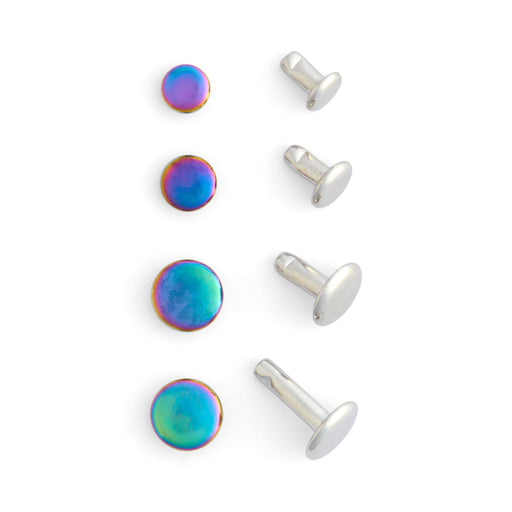 Rainbow Plate Double Cap Rivets 20 Pack