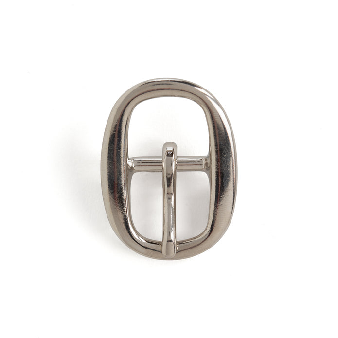 SOLID BRASS OVAL BRIDLE BUCKLE NICKEL PLATED