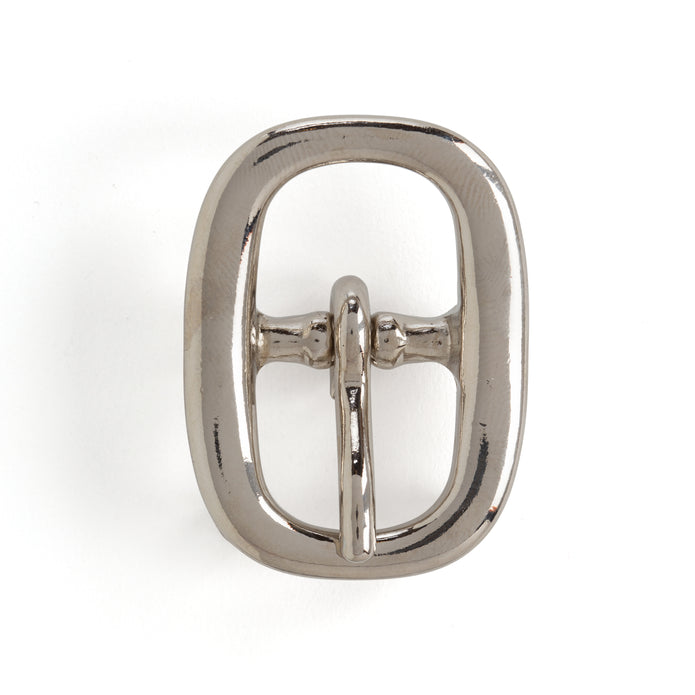 SOLID BRASS OVAL BRIDLE BUCKLE NICKEL PLATED