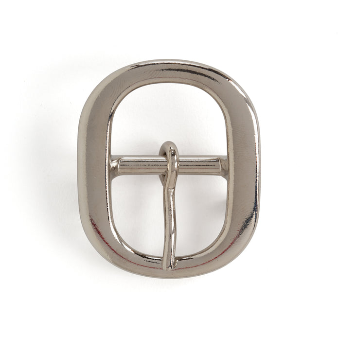 SOLID BRASS OVAL BRIDLE BUCKLE NICKEL PLATED