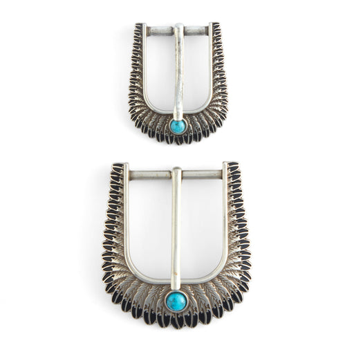 Turquoise Feather Buckle