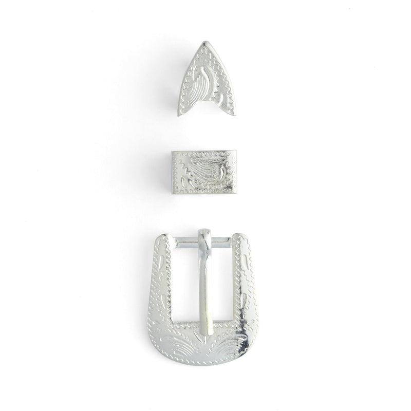 Decorative Hatband Buckle Set Silver