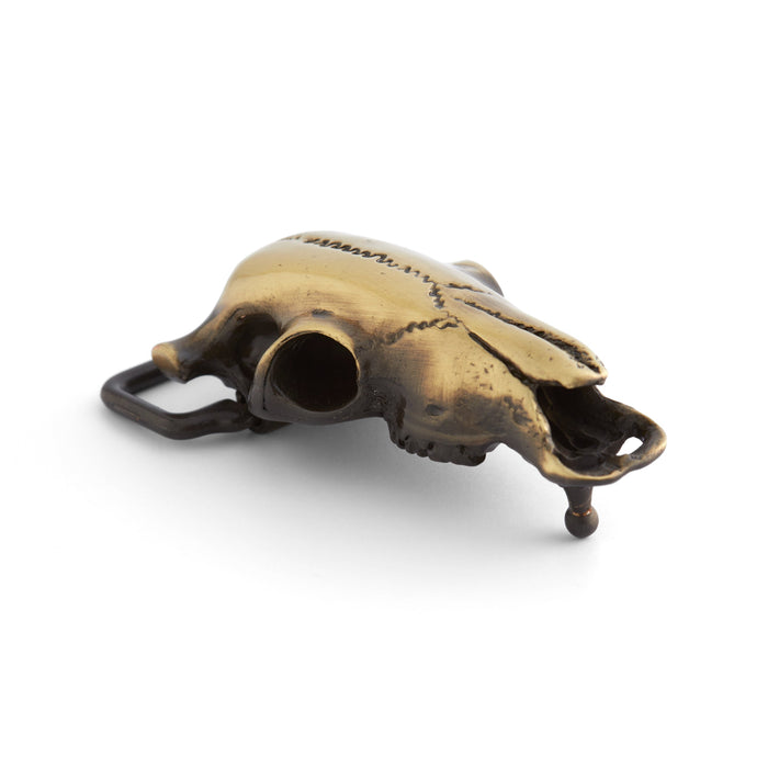 Cow Skull Buckle Antique Brass