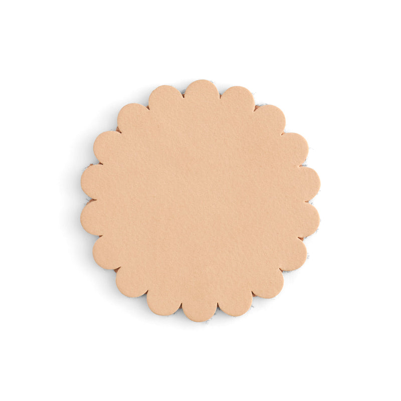 Scalloped Natural Leather Conchos 6 Pack