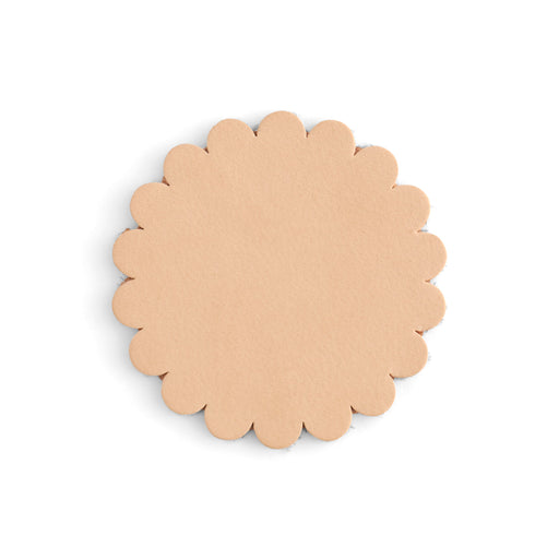 Scalloped Natural Leather Conchos 6 Pack