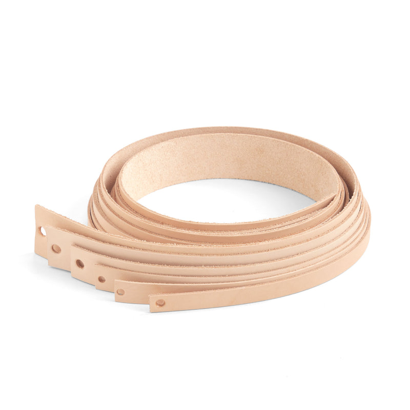 Lightweight Veg-Tan Cowhide Strip Natural