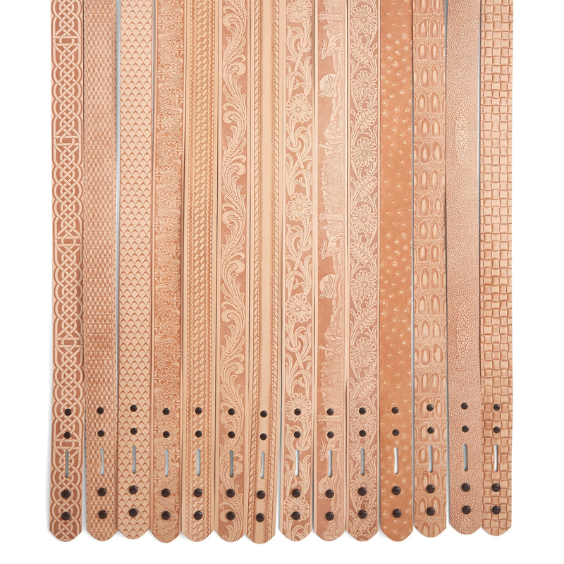 Veg-Tan Embossed Belt Blank