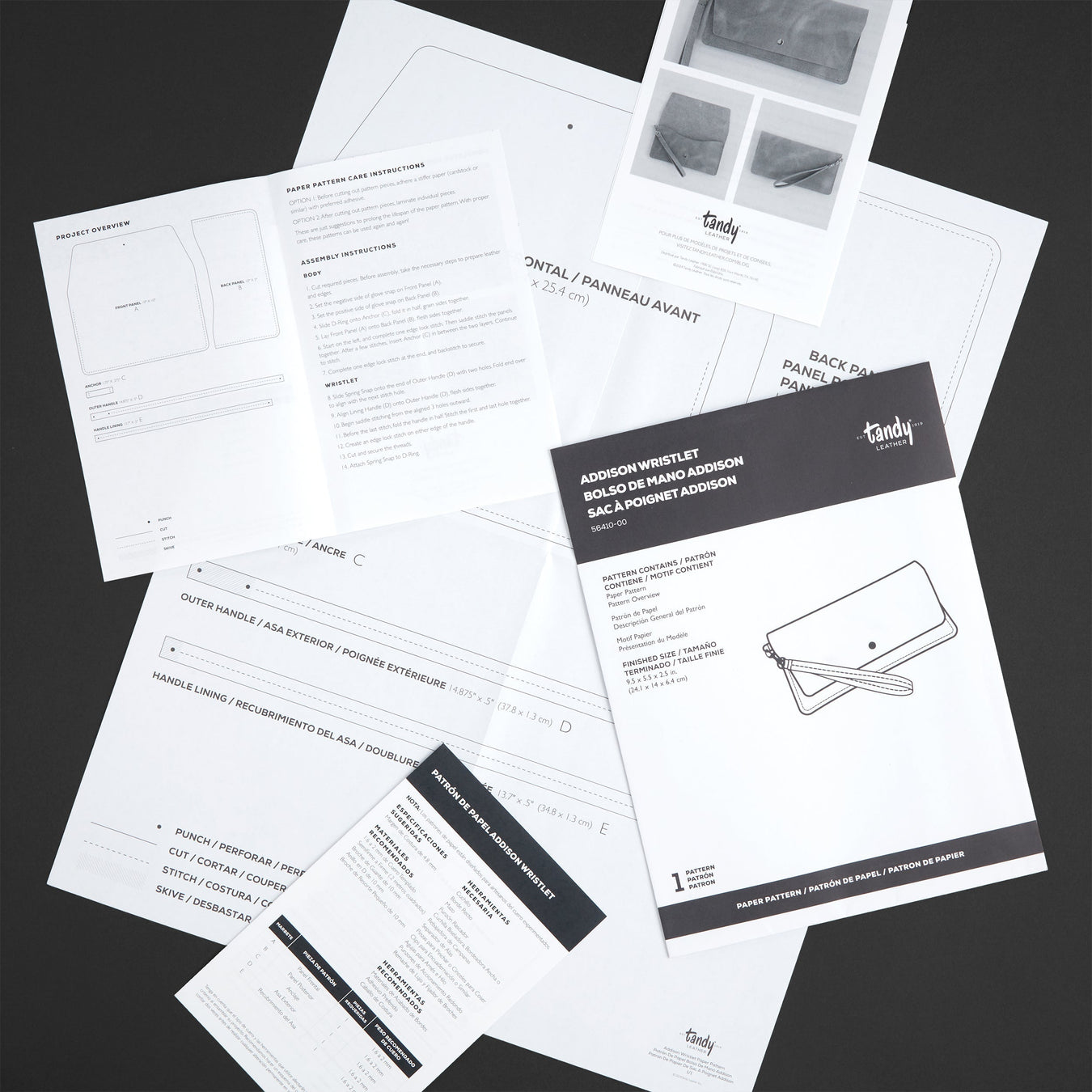 Set of product design patterns and sketches on a black background