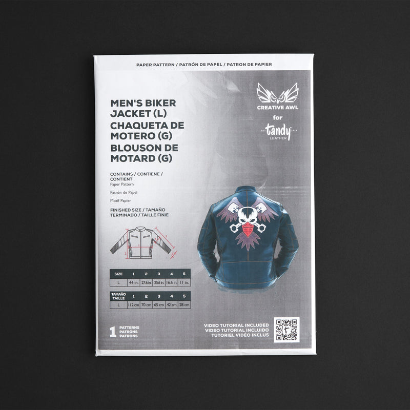 Patron en papier pour veste de motard pour homme Creative Awl