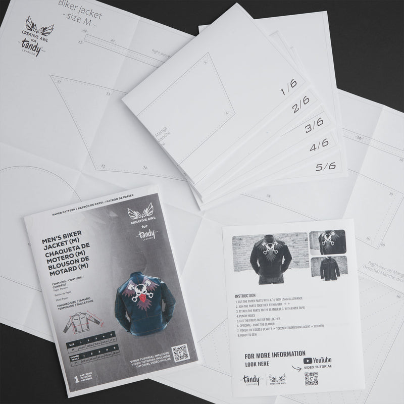 Patron en papier pour veste de motard pour homme Creative Awl