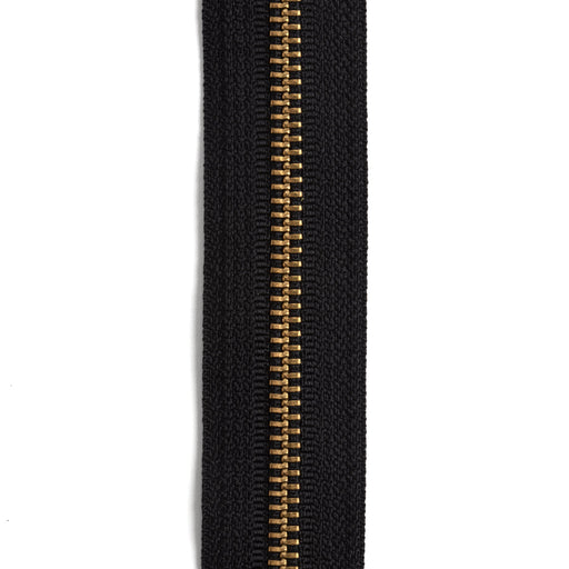 YKK #5 Brass Zipper Tape by the Yard Black