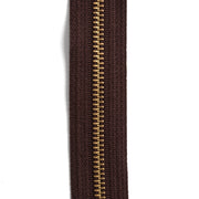 YKK #5 Brass Zipper Tape by the Yard Brown