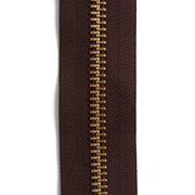 YKK #10 Brass Zipper Tape by the Yard Brown