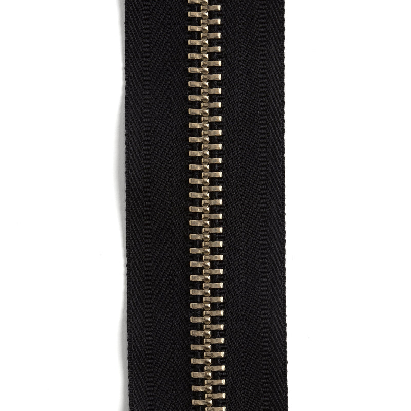 YKK #10 Nickel Plate Zipper Tape by the Yard