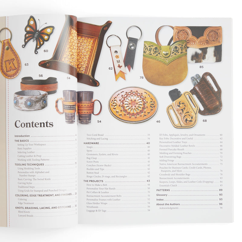 Projets dans le livre en cuir