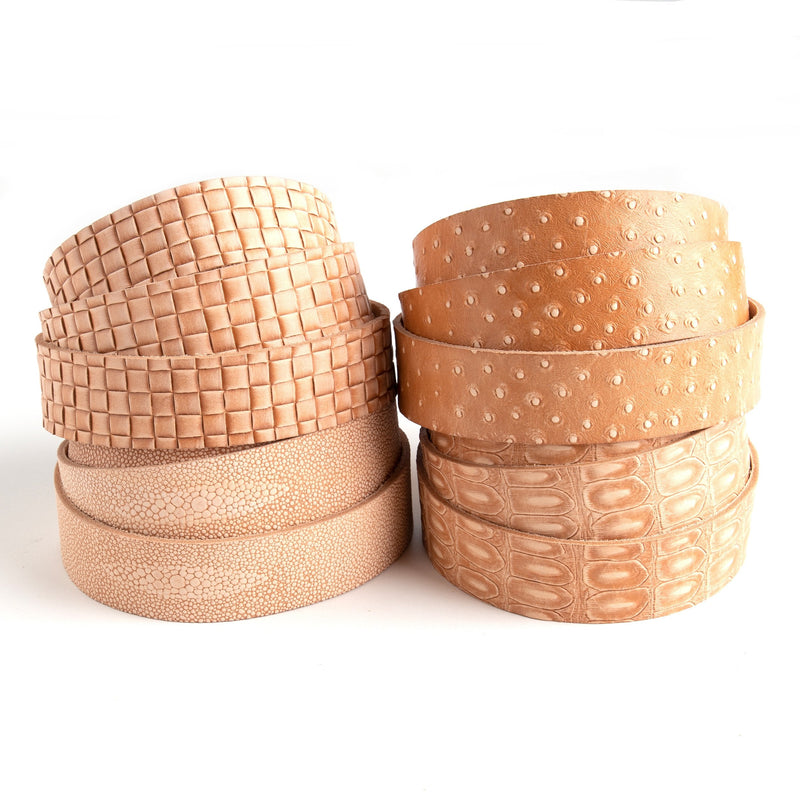 Veg-Tan Embossed Belt Blank