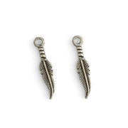 Feather Embellishments Silver Plated 1 Pair - FINAL SALE