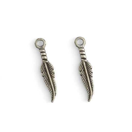 Feather Embellishments Silver Plated 1 Pair - FINAL SALE