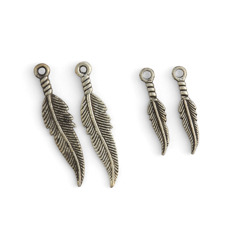 Feather Embellishments Silver Plated 1 Pair - FINAL SALE