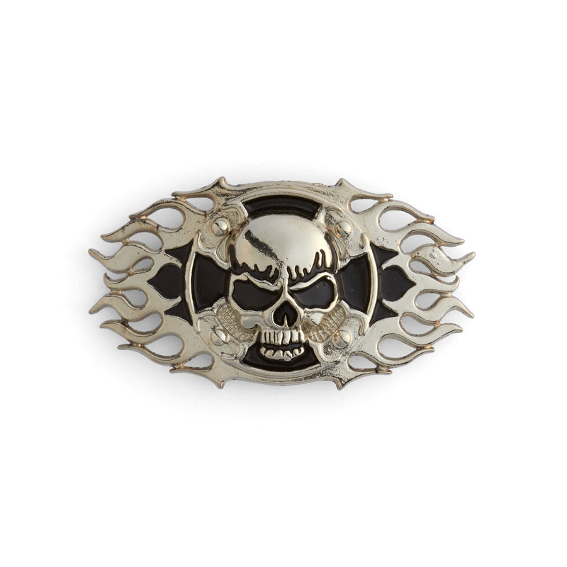 Skull Cross Flame Cycle Concho