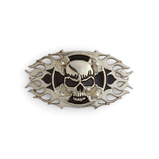 Skull Cross Flame Cycle Concho