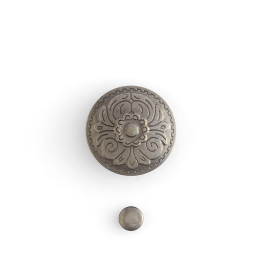 Round Flower Stamped Steel Concho