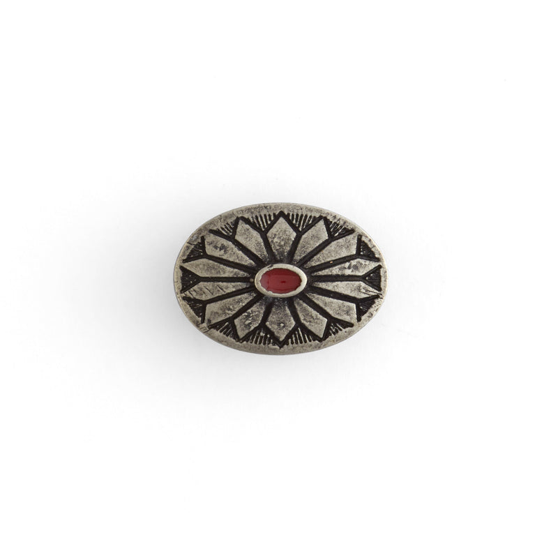 Red Enamel Flower Concho - FINAL SALE