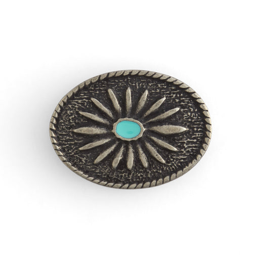 Turquoise Enamel Flower Concho - FINAL SALE