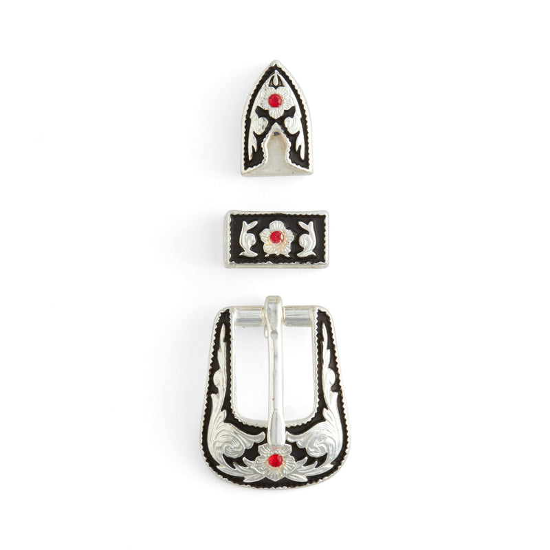 Floral Decorative Hatband Buckle Set