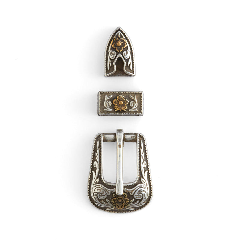 Floral Decorative Hatband Buckle Set