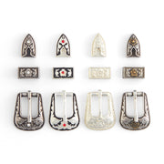 Floral Decorative Hatband Buckle Set