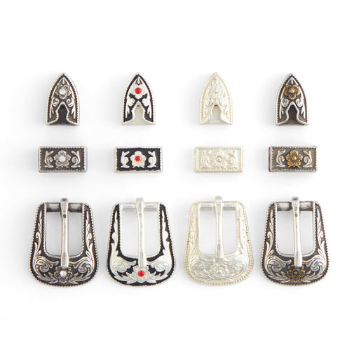 Floral Decorative Hatband Buckle Set