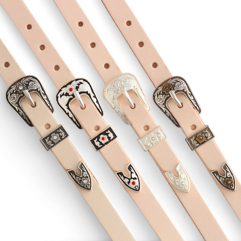 Floral Decorative Hatband Buckle Set