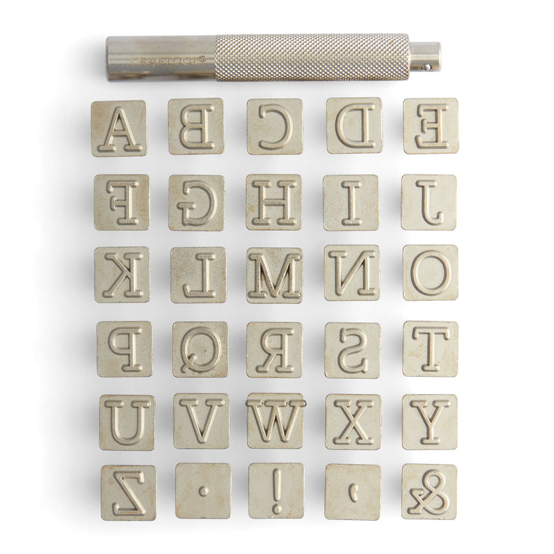 Ensemble de tampons alphabet et chiffres pour machine à écrire Craftool®