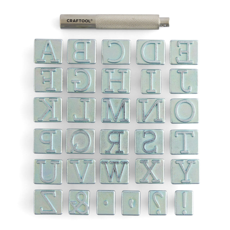 Ensemble de tampons alphabet et chiffres pour machine à écrire Craftool®