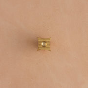 Curved Square With Dot Brass Stamp